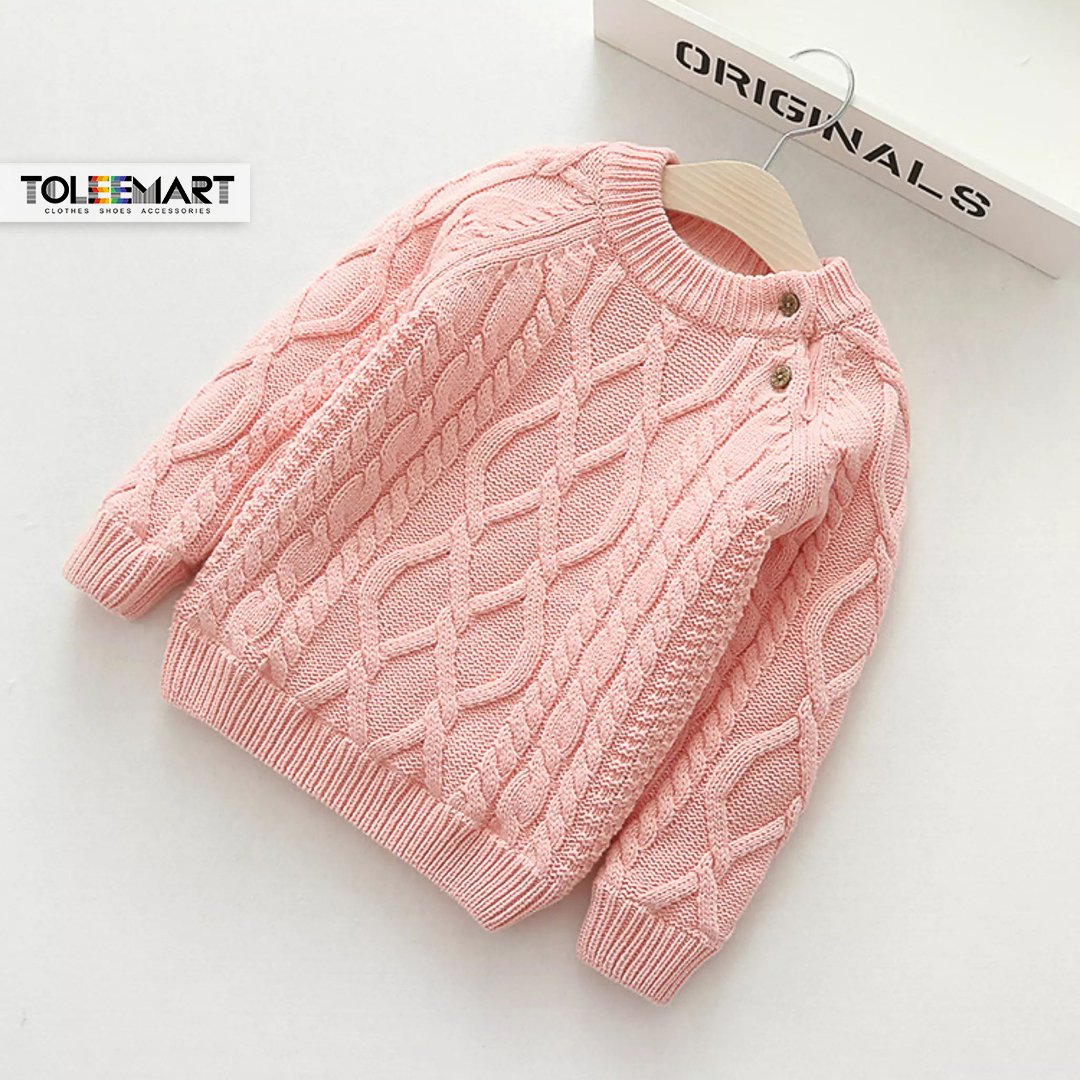 Long Sleeve Wheat V-Neck Knit Cardigan Sweater for Kids 12M-6T Aimama Toddler Little Girls Boys Coat 