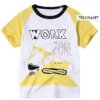 Children's Colourful Fun T-shirt with Cartoon Animals Construction Short Sleeve Boys Girls - Image 7
