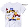 Children's Colourful Fun T-shirt with Cartoon Animals Construction Short Sleeve Boys Girls - Image 3
