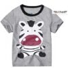 Children's Colourful Fun T-shirt with Cartoon Animals Construction Short Sleeve Boys Girls - Image 5
