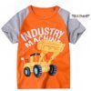Children's Colourful Fun T-shirt with Cartoon Animals Construction Short Sleeve Boys Girls - Image 4